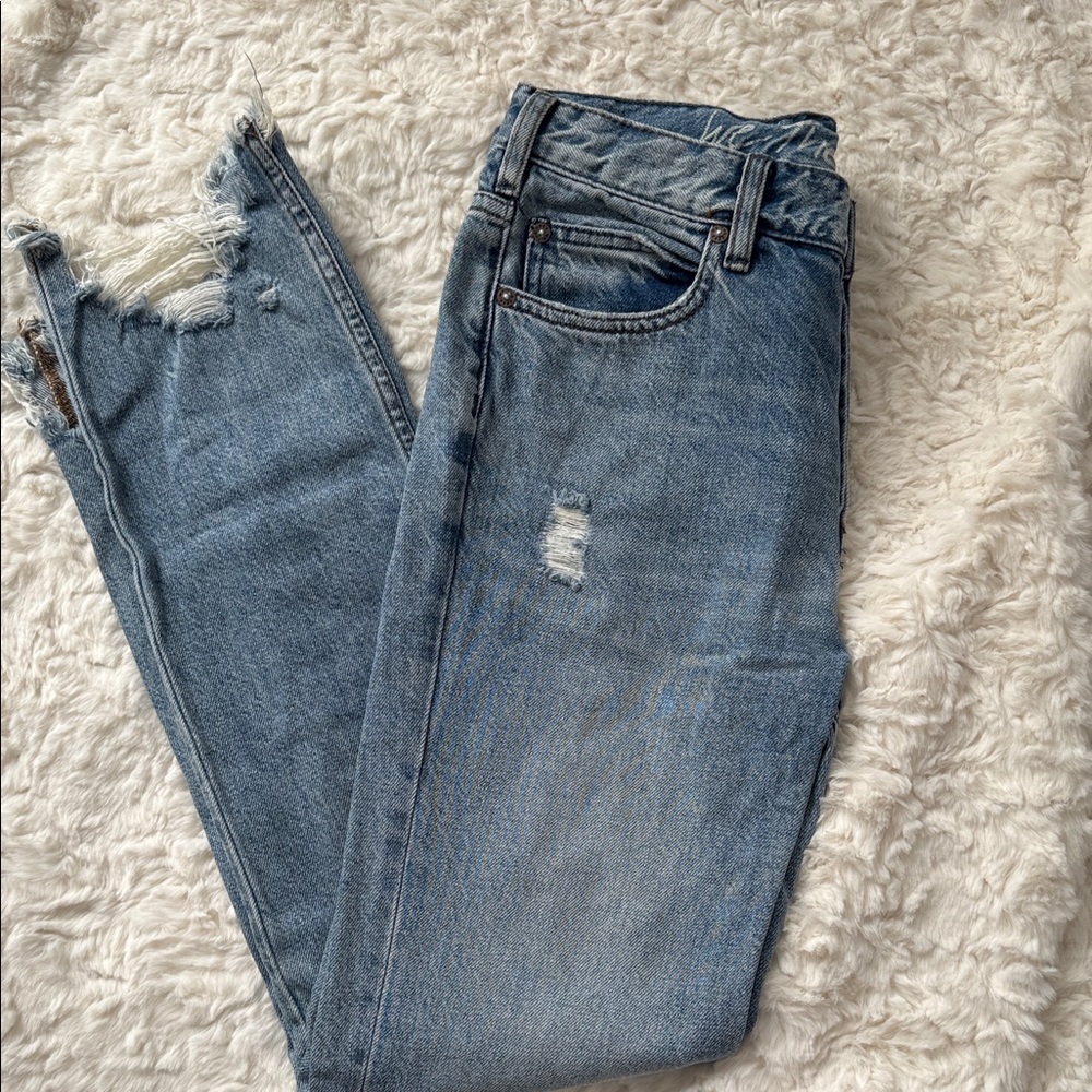 We The Free Light Blue Distressed Skinny Jeans